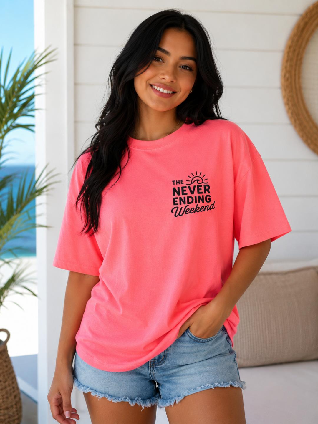 Pink Never Ending Weekend Logo T-Shirt